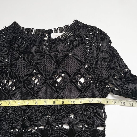 Zimmermann Kaleidoscope Fringed Macrame Dress Black AU 0P US 2P Petite - Picture 10 of 13